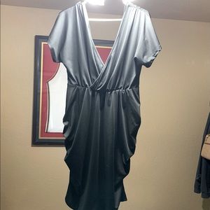 Black dress with ruching on sides